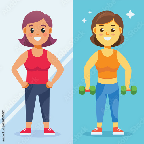 Before and After Fitness Transformation Woman s Weight Loss and Muscle Gain Journey