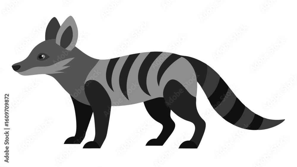 Obraz premium Minimalist aardwolf desert wildlife vector artwork