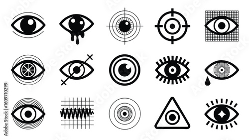 Mystic Eye Symbols A Collection of 16 Unique Visual Designs