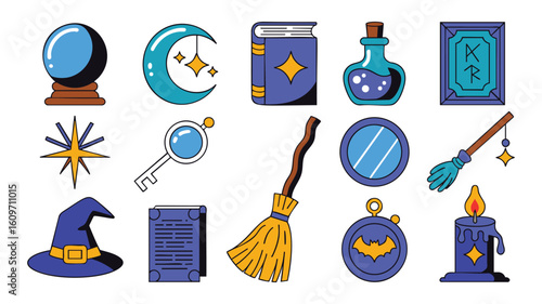 Magical Icons Witchcraft Spells and Mystical Elements