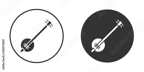 Banjo icon symbol sign in solid style.