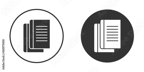 Book copy icon symbol sign in solid style.