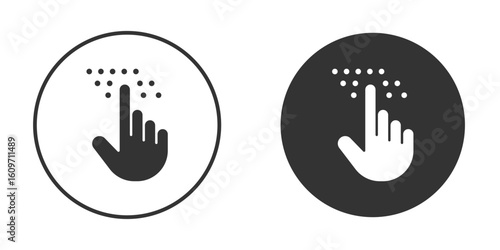 Braille icon symbol sign in solid style.