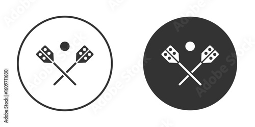 Broom-ball icon symbol sign in solid style.