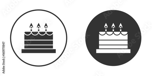Cake icon symbol sign in solid style.