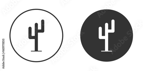 Cactus icon symbol sign in solid style.
