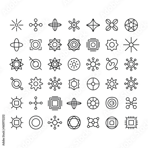 Geometric abstract symbols and icons shapes
