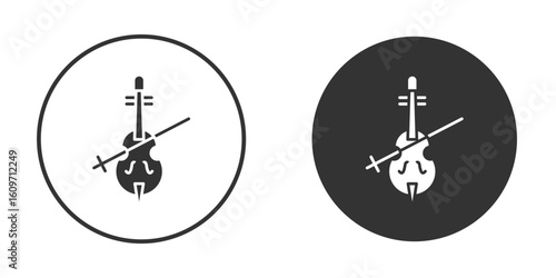Cello icon symbol sign in solid style.