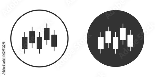 Chart candlestick icon symbol sign in solid style.