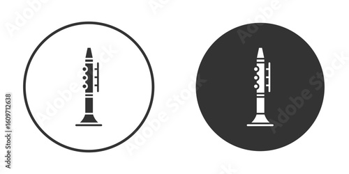 Clarinet icon symbol sign in solid style.