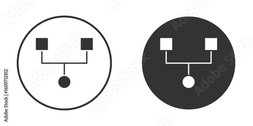 Code Fork icon symbol sign in solid style.