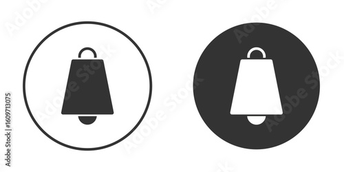 Cowbell icon symbol sign in solid style.