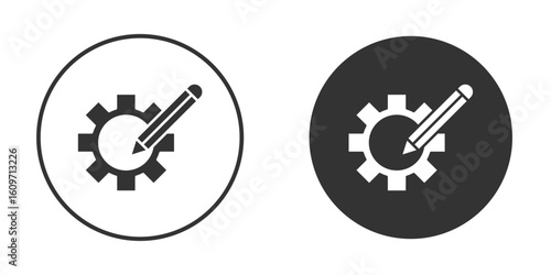 Customizefor banner and packaging design Vector illustrationsntings icon symbol sign in solid style.
