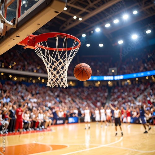 Basketball game in arena