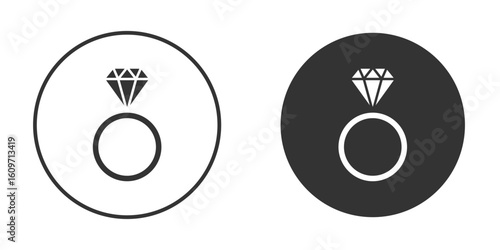Diamond ring icon symbol sign in solid style.