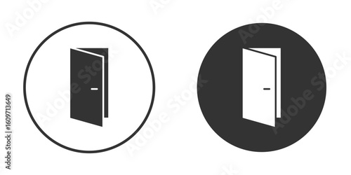 Door open icon symbol sign in solid style.