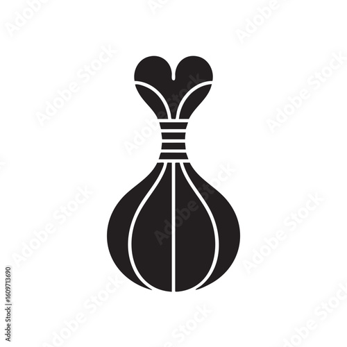Black vector icon of a stylized punching bag boxing sports
