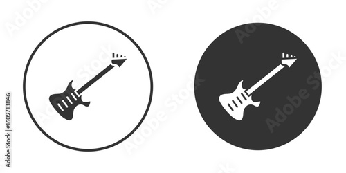 Electric Guitar icon symbol sign in solid style.