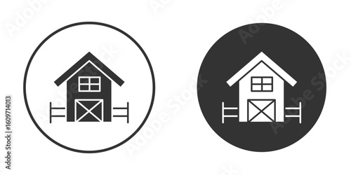 Farm icon symbol sign in solid style.
