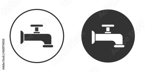 Faucet drip icon symbol sign in solid style.