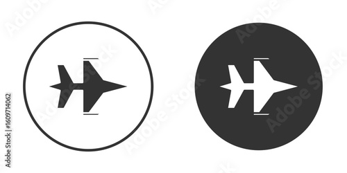 Fighter jet icon symbol sign in solid style.