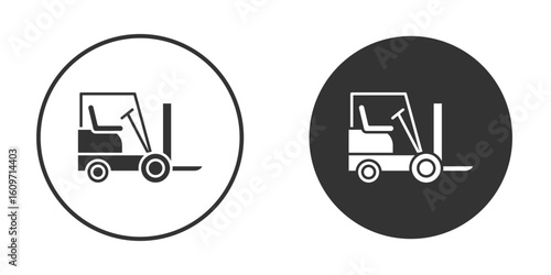 Forklift icon symbol sign in solid style.