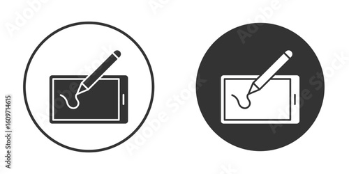 Graphic tablet icon symbol sign in solid style.