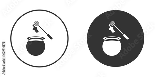 Honey pot icon symbol sign in solid style.