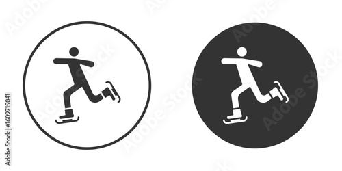 Ice skate icon symbol sign in solid style.