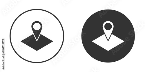 Land layer location icon symbol sign in solid style.