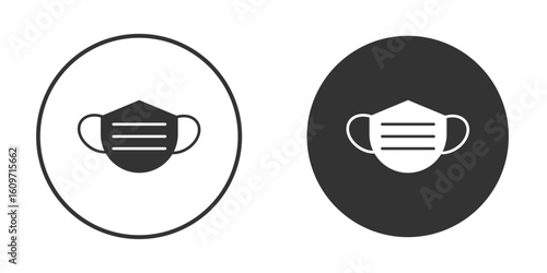 Mask face icon symbol sign in solid style.