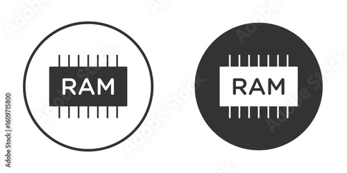 Memory icon symbol sign in solid style.