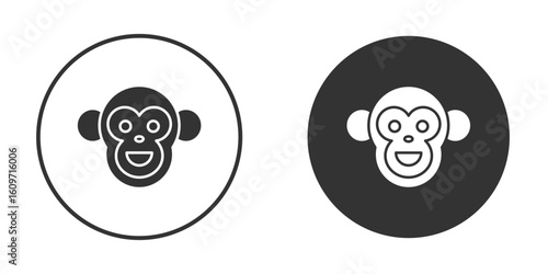 Monkey icon symbol sign in solid style.