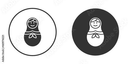 Nesting dolls icon symbol sign in solid style.