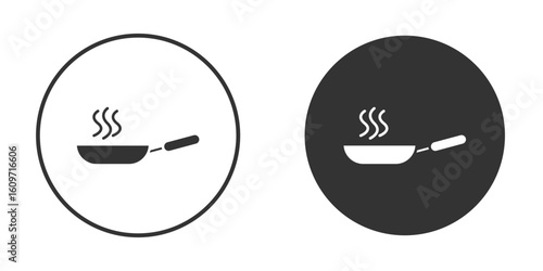 Pan frying icon symbol sign in solid style.