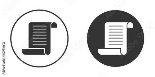 Paper Scroll icon symbol sign in solid style.