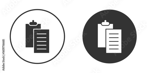 Paste icon symbol sign in solid style.