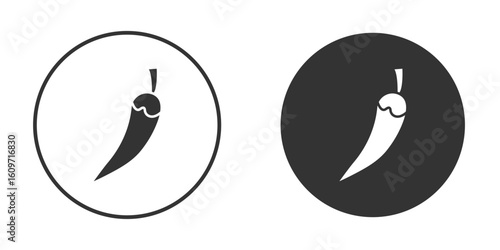 Pepper hot icon symbol sign in solid style.