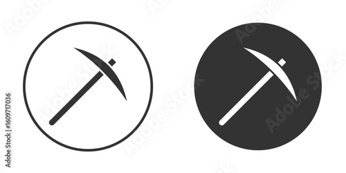 Pickaxe icon symbol sign in solid style.