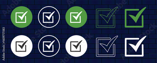 check box icon with correct  accept checkmark icons green tick box check list circle frame  checkbox symbol sign  check mark box square frame