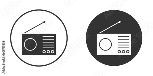 Radio icon symbol sign in solid style.