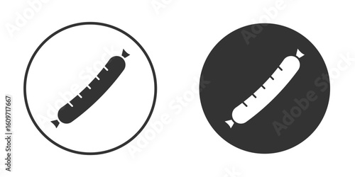 Sausage icon symbol sign in solid style.