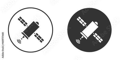 Satellite icon symbol sign in solid style.