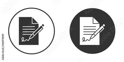 signature file icon symbol sign in solid style.