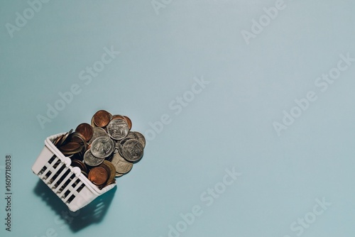 Miniature white shopping ba...