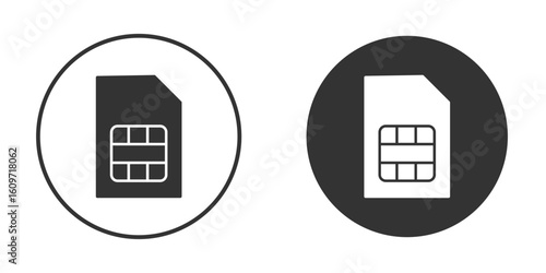Sim card icon symbol sign in solid style.