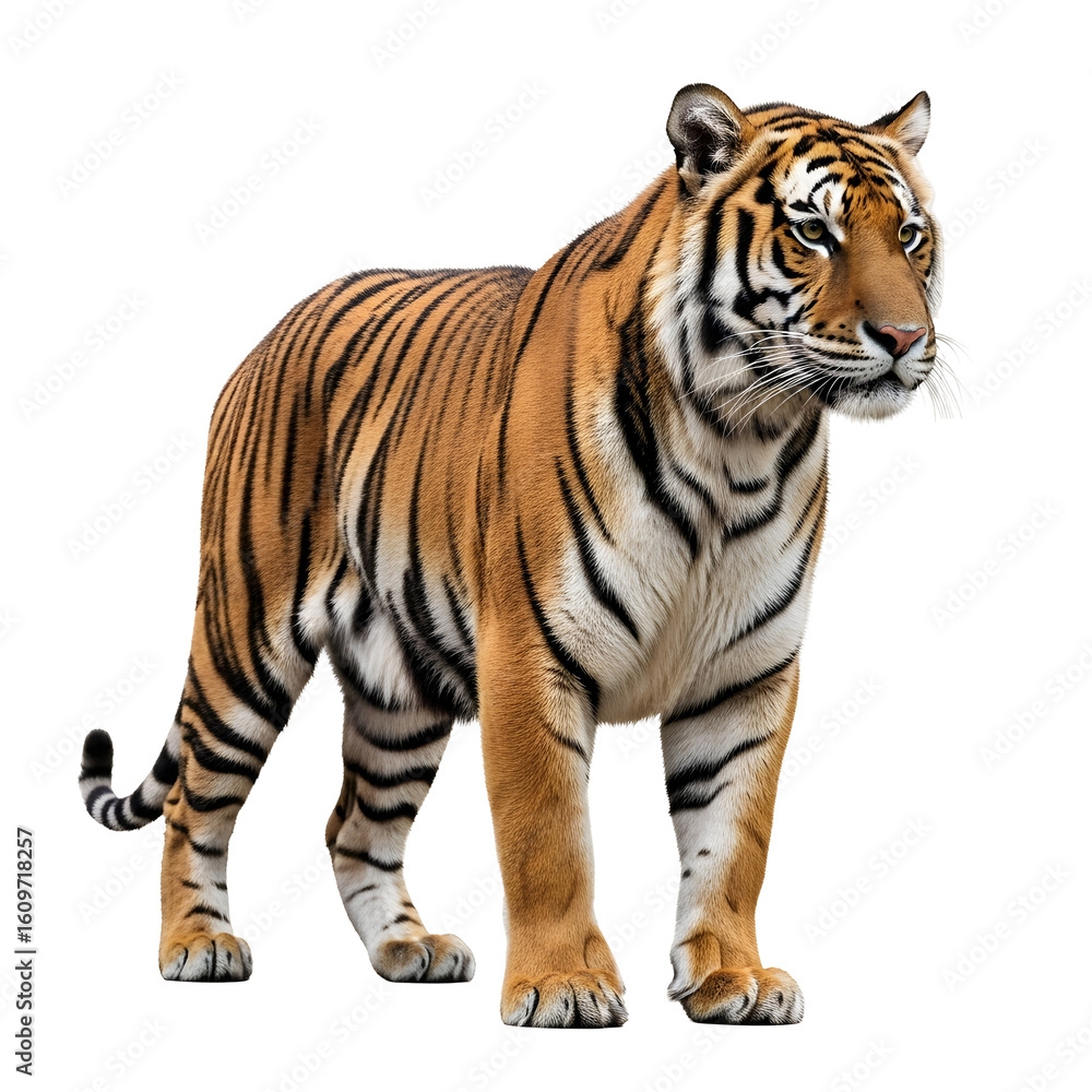 Obraz premium Majestic tiger on black background portrait