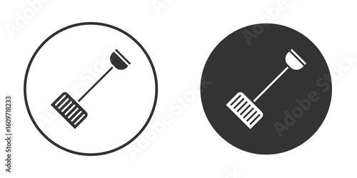 Snow shovel icon symbol sign in solid style.