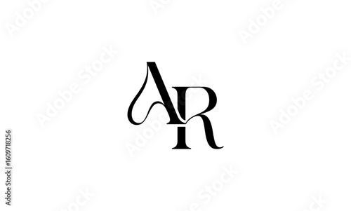 AR initial letters, monogram logo