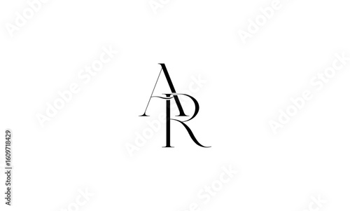 AR initial letters, monogram logo